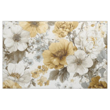 Rustikt vitt gult botaniskt vintage blommigt