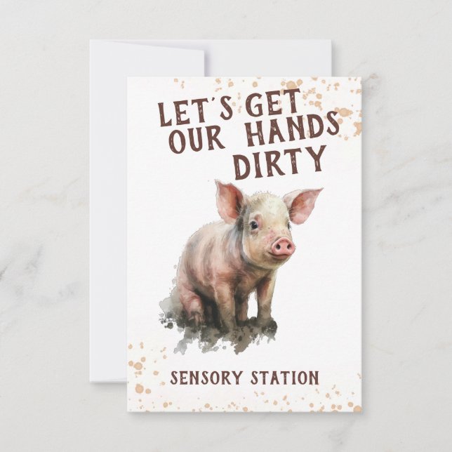 Rustim Farm Animal Sensory Play Birthday-tecken (Framsida)