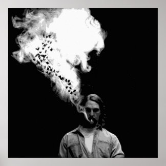 Rustin Cohle från sandetektiv Rökning av en cigare Poster