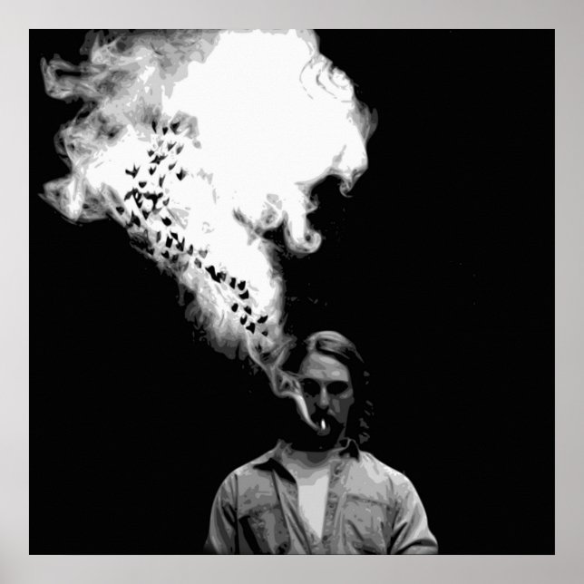 Rustin Cohle från sandetektiv Rökning av en cigare Poster (Framsidan)