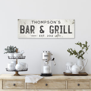 Rustin Modern Industrial Farmhouse Pub Long Canvastryck