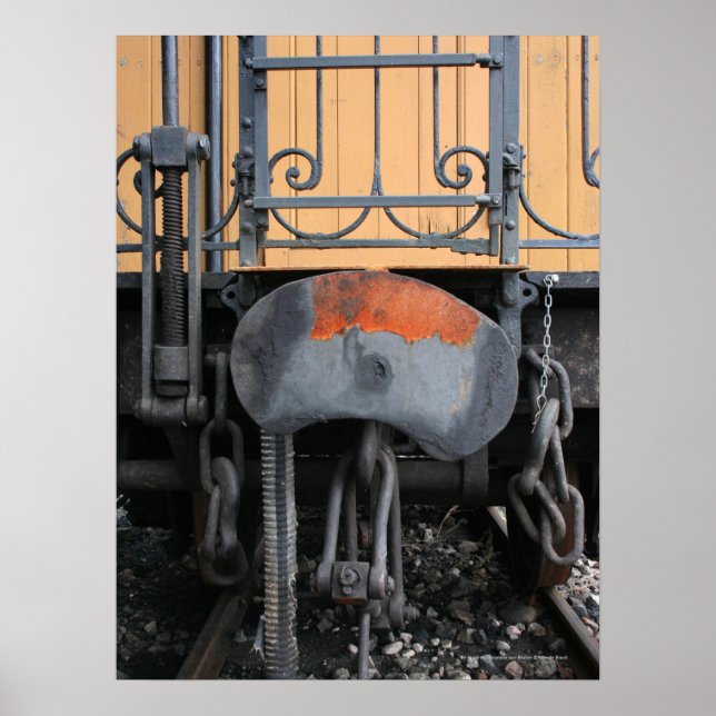 Rusting Buffer Old Steam Tåg Le Mastrou Poster (Framsidan)