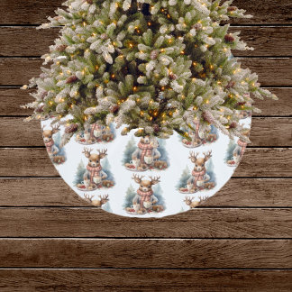 Rustisk årgång: träd skirtvattenfärg vid jul julgransmatta borstad polyester