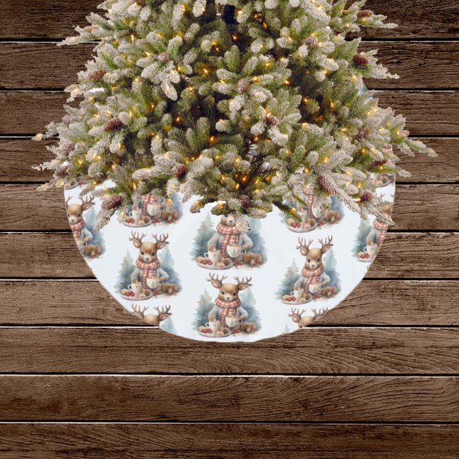 Rustisk årgång: träd skirtvattenfärg vid jul julgransmatta borstad polyester (Skapare uppladdad)