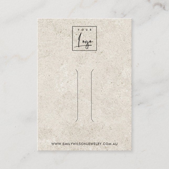 RUSTISK BENVIT STUCCO HAIR CLIP VISNING CARD VISITKORT (Framsida)