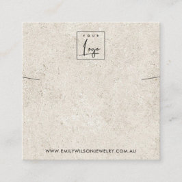 RUSTISK BENVIT STUCCO NECKLACE BRACELET-VISNING FYRKANTIGT VISITKORT