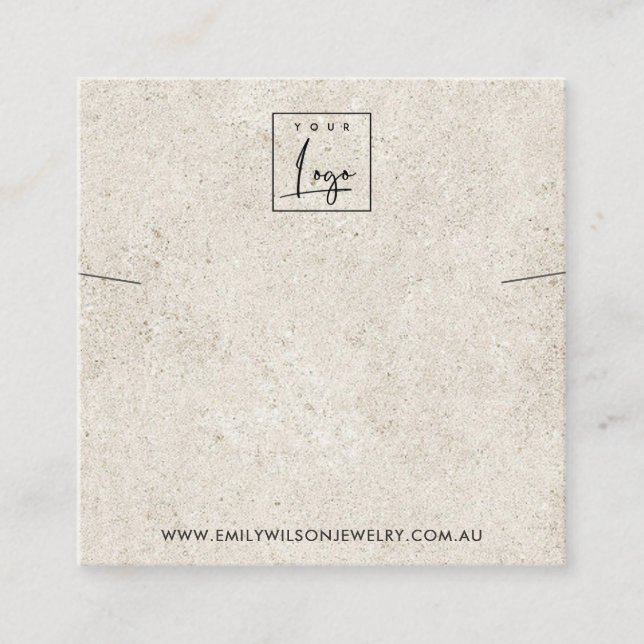 RUSTISK BENVIT STUCCO NECKLACE BRACELET-VISNING FYRKANTIGT VISITKORT (Framsida)