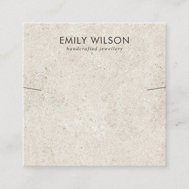 RUSTISK BENVIT STUCCO NECKLACE BRACELET-VISNING FYRKANTIGT VISITKORT (Framsida)