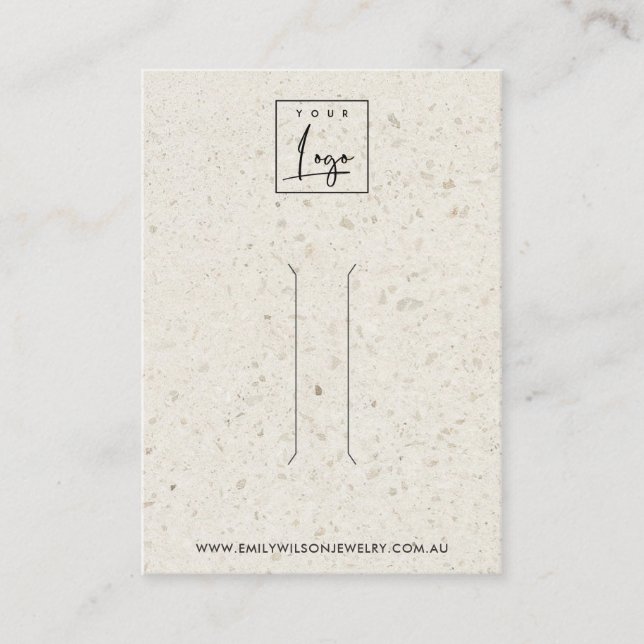 RUSTISK BENVIT VISNING FÖR TERRAZZO HAIR CLIP VISITKORT (Framsida)