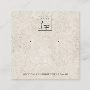 RUSTISK BENVITARE STUCCO STUD EARRING VISNING CARD FYRKANTIGT VISITKORT