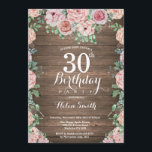 Rustisk Blommigt Rosa Peonies 30års födelsedag Inbjudningar<br><div class="desc">Rustik Blommigt Rosa Inbjudan till kvinnor i 30års födelsedag. Vattenfärgsblomma Blommigt blomma. Elegant Rosa ros och Peony Flowers. Vuxen födelsedag. Rustic Wood-bakgrund. Land Vintage Retro. 13:e 15:e 16:e 18:e 20:e 30:e 40:e 60:e 70:e 80:e 90:e 100:e, alla åldrar. Om du vill göra ytterligare anpassningar klickar du på knappen Anpassa och...</div>