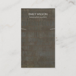 RUSTISK BRONSAE GRÅTT LINJER NECKLACE BRACELET VIS VISITKORT