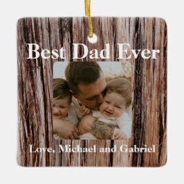 Rustisk cedarbark, naturlig träd utomhus mönster julgransprydnad keramik