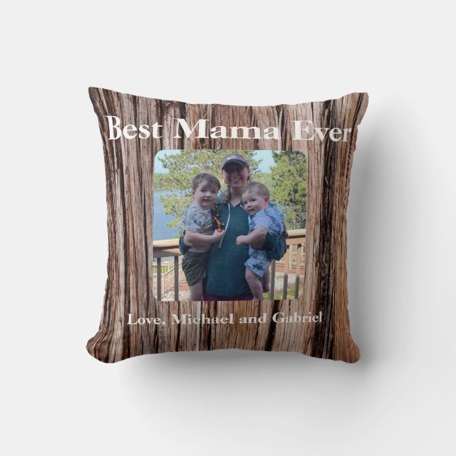 Rustisk cedarbark, naturlig träd utomhus mönster kudde (Framsida)