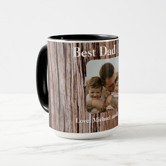 Rustisk cedarbark, naturlig träd utomhus mönster mugg (Framsida vänster)