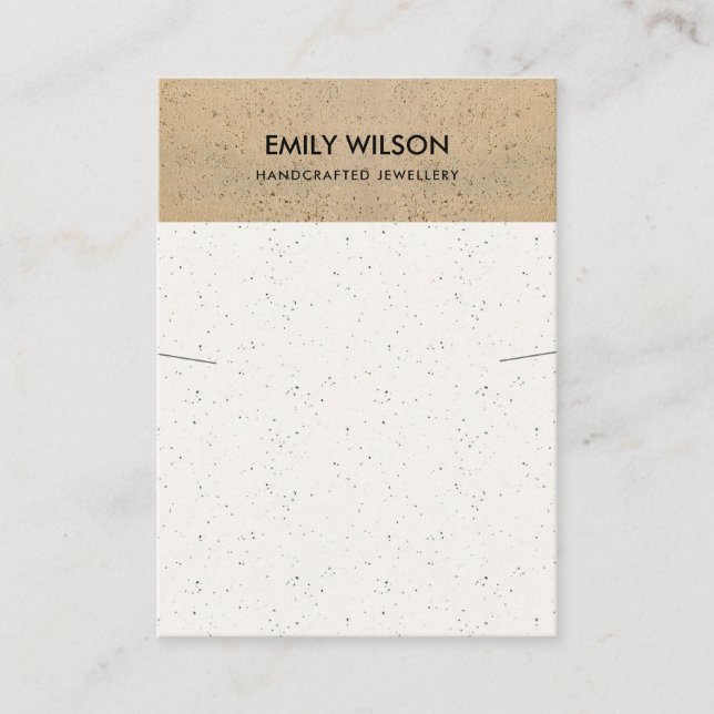 RUSTISK CERAMISK TERRACOTTA STRUKTUR NECKLACE VISN VISITKORT (Framsida)