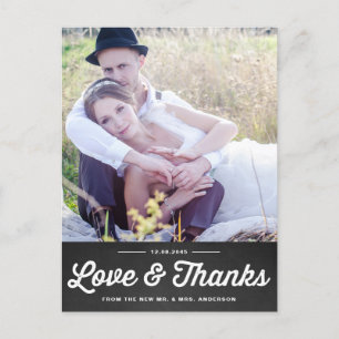 RUSTISK CHALKBOARD BRÖLLOP TACK POSTCARD VYKORT