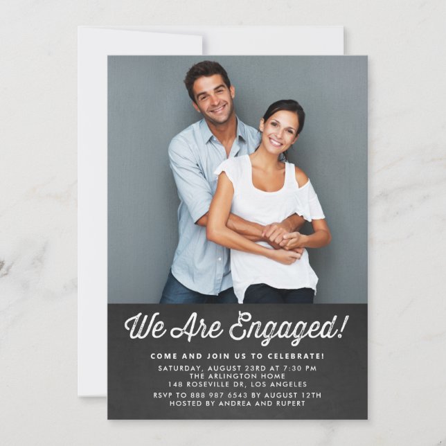 RUSTISK CHALKBOARD | INBJUDAN TILL FÖRLOVNINGSFEST (Framsida)