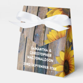 Rustisk gult solros land blommigt bröllop presentaskar