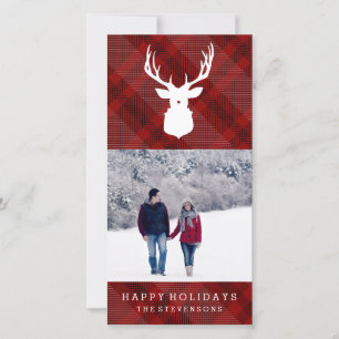RUSTISK HJORT PLAID SNYGGT HELGDAG-kort Julkort