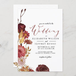 Rustisk inbjudan till höstbröllop vid hösten