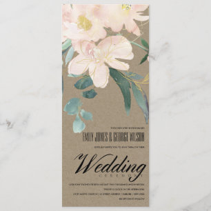 RUSTISK KRAFT BLOMMIGT BUNCH WATERCOLOR BRÖLLOP INBJUDNINGAR