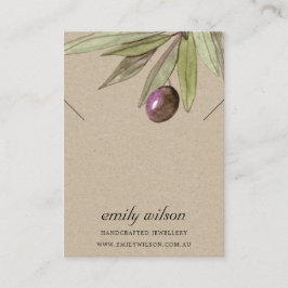 RUSTISK KRAFT OLIVE FAUNA NECKLACE BRACELET VISNIN VISITKORT