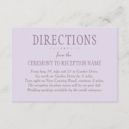 Rustisk Lila och Grönt Blommigt Bröllop Tilläggskort