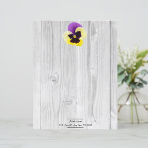 Rustisk Lila och Gult Pansy Pappra Lakan