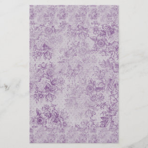 Rustisk lila, shabby chic, blek lavender-blommigta brevpapper