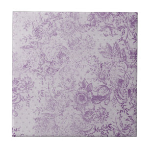 Rustisk lila, shabby chic, blek lavender-blommigta kakelplatta