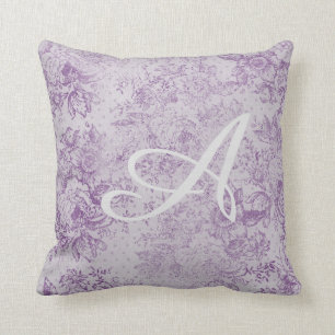 Rustisk lila, shabby chic, blek lavender-blommigta kudde