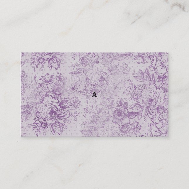Rustisk lila, shabby chic, blek lavender-blommigta rabattkort (Framsida)