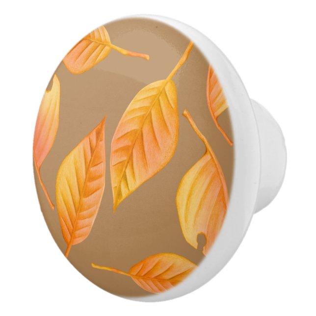 Rustisk Orange Höst löv Knopp (Höger)