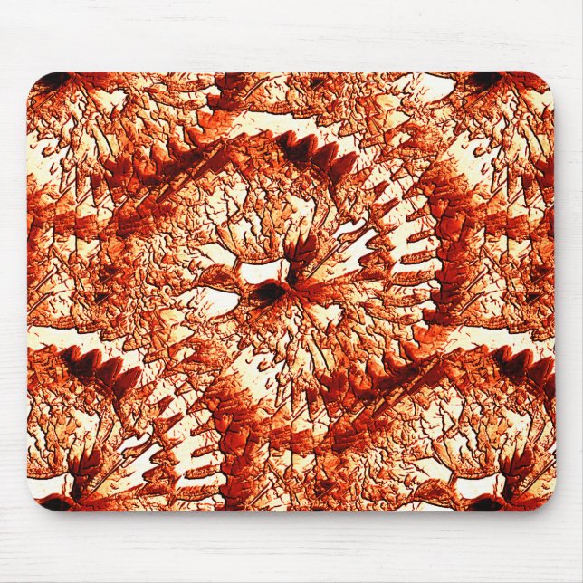 Rustisk repetition av rödaktiga korallrosetter som musmatta (Framsidan)