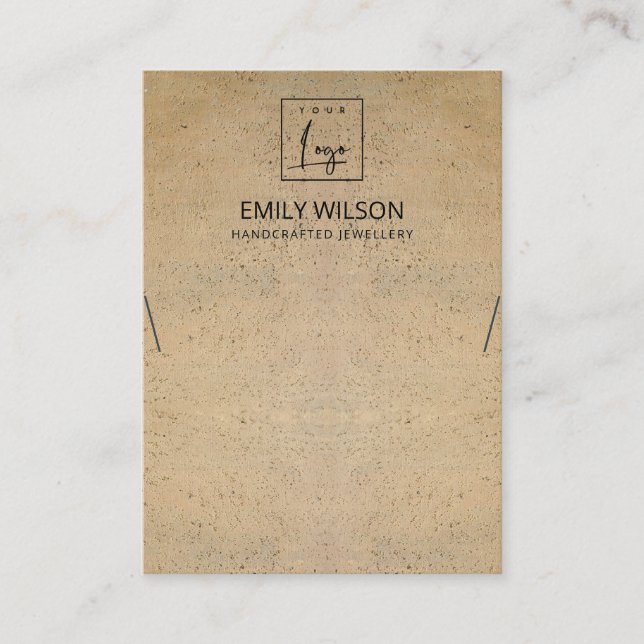 RUSTISK TERRACOTTA STRUKTUR LOGOTYP NECKLACE VISNI VISITKORT (Framsida)