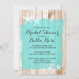 Rustisk turkos, stjärnfisk möhippa inbjudan