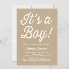 RUSTISK VINTAGE | DET ÄR EN BABY SHOWER-INBJUDAN INBJUDNINGAR