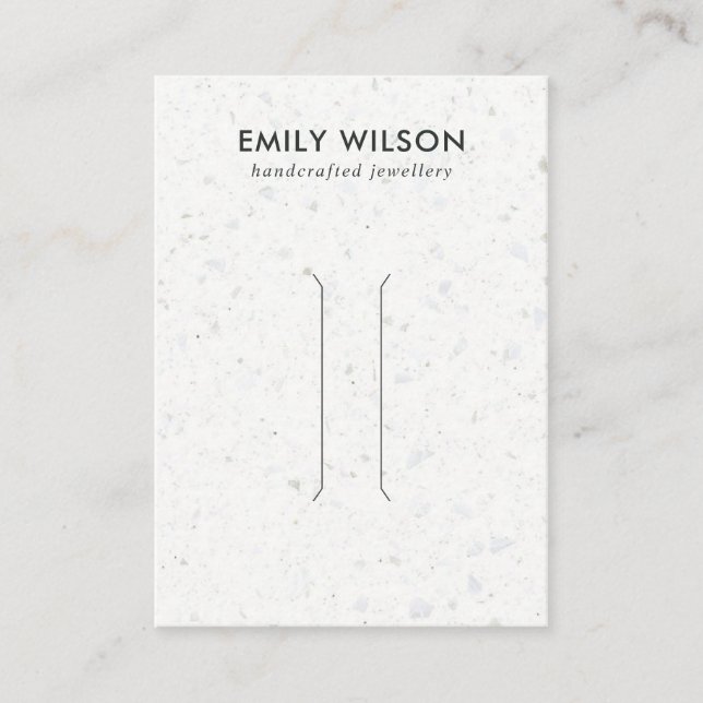 RUSTISK VITE-VISNING-GRÅTT FÖR TERRAZZO-HAIR VISITKORT (Framsida)