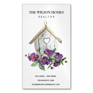 RUSTISK VITTNAD BLOMMIGT BIRDHOUSE REAL GODS REALT MAGNETISKA VISITKORT