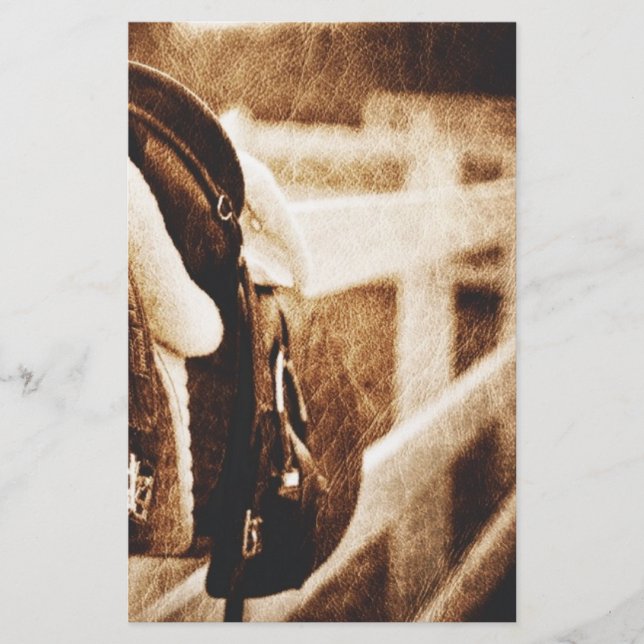 Rustisk western cowboysadel bröllop (Framsida)