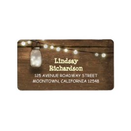 Rustiska adressetiketter med strängen ljus mason b