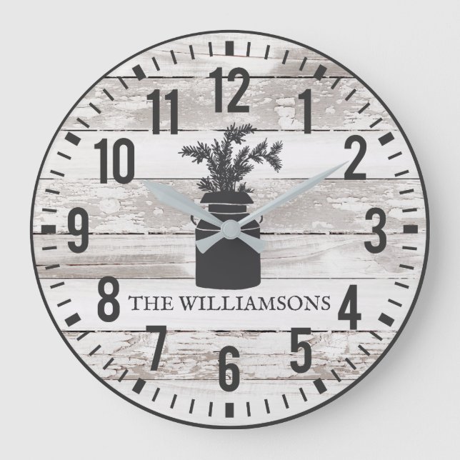 Rustiska Anpassningsbar i chipsletyp Namn Mjölk ka Stor Klocka (Framsida)