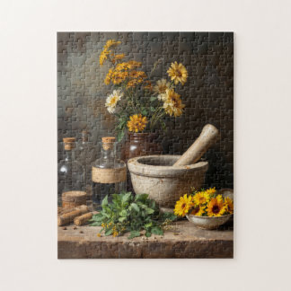 Rustiska arktiska liv med Örter och blommor Pussel