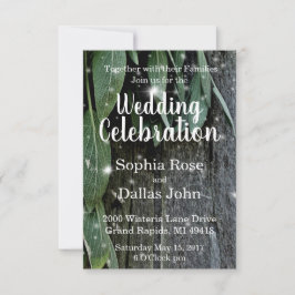 Rustiska bakgårdsträ och örter Bröllop Inbjudningar