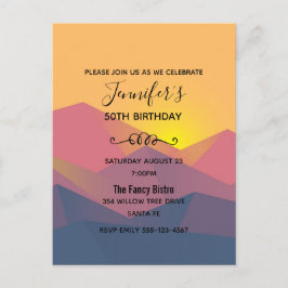 Rustiska berg Geometric Minimalist Birthday Inbjudan Vykort