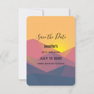 Rustiska berg Geometric Minimalist Birthday Spara Datumet
