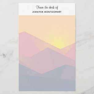Rustiska berg Geometric Minimalist Brevpapper
