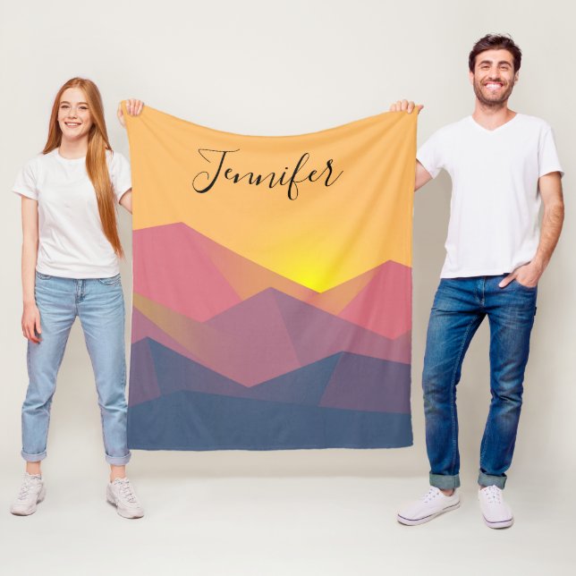 Rustiska berg Geometric Minimalist Fleecefilt (På plats)