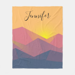 Rustiska berg Geometric Minimalist Fleecefilt